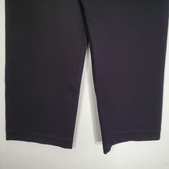 Maeve Anthropologie The Colette Cropped Wide Leg Trousers Pants Black Size 31 - Picture 5 of 9
